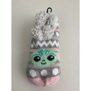Baby Yoda Cozy Slipper Socks Grogu Star Wars Mandalorian Shoe Sz 4-10 NWT